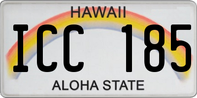 HI license plate ICC185
