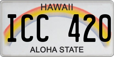 HI license plate ICC420