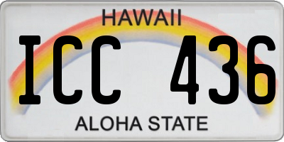 HI license plate ICC436