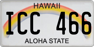 HI license plate ICC466