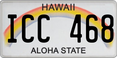 HI license plate ICC468