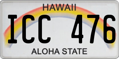 HI license plate ICC476