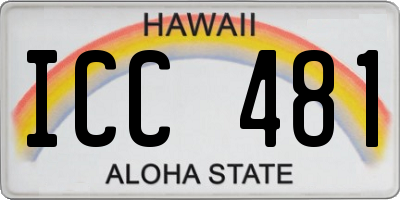 HI license plate ICC481