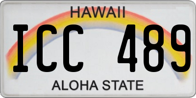 HI license plate ICC489