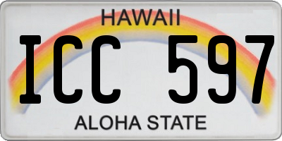 HI license plate ICC597