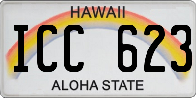 HI license plate ICC623