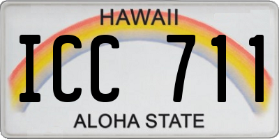 HI license plate ICC711