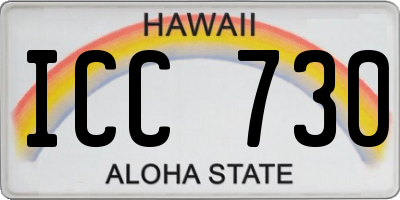 HI license plate ICC730