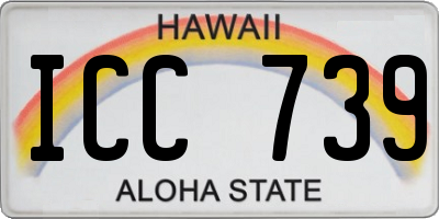 HI license plate ICC739