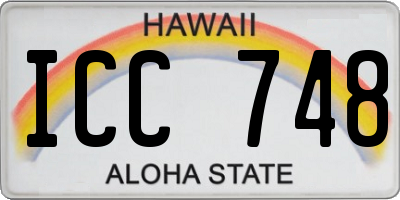 HI license plate ICC748