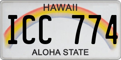 HI license plate ICC774