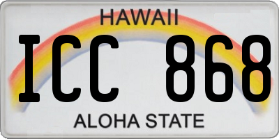 HI license plate ICC868