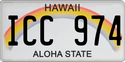 HI license plate ICC974