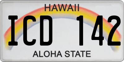 HI license plate ICD142