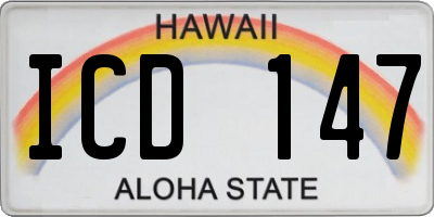 HI license plate ICD147