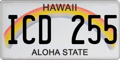 HI license plate ICD255