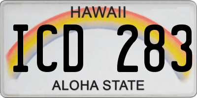 HI license plate ICD283