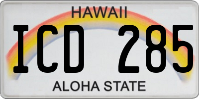 HI license plate ICD285