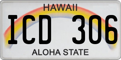 HI license plate ICD306