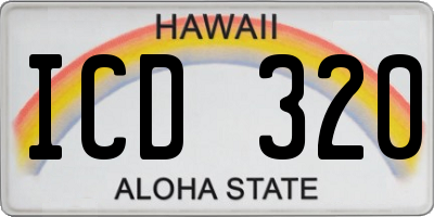 HI license plate ICD320