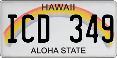 HI license plate ICD349