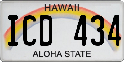 HI license plate ICD434