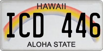 HI license plate ICD446