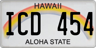 HI license plate ICD454