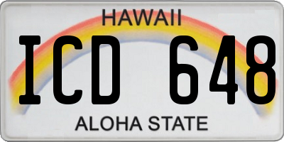 HI license plate ICD648