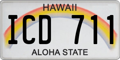 HI license plate ICD711