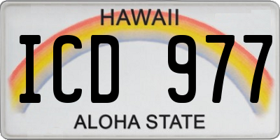 HI license plate ICD977