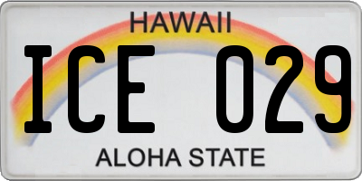 HI license plate ICE029