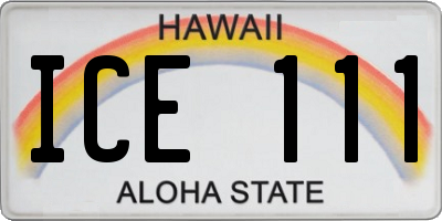 HI license plate ICE111