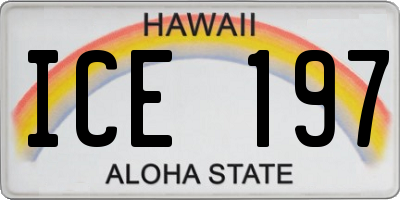 HI license plate ICE197
