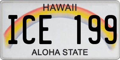 HI license plate ICE199