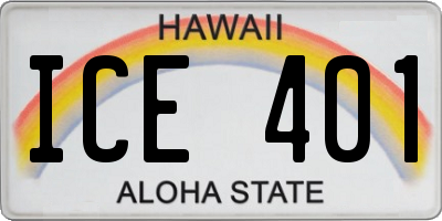 HI license plate ICE401