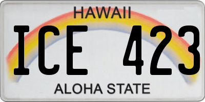 HI license plate ICE423