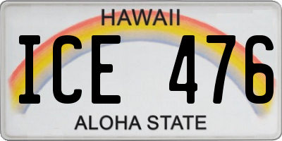 HI license plate ICE476