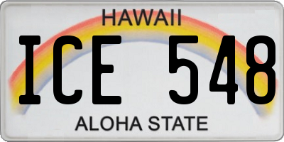 HI license plate ICE548