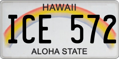 HI license plate ICE572