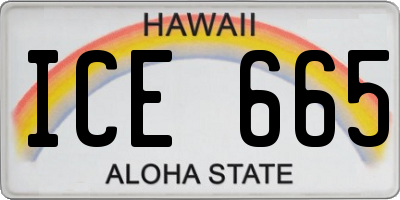 HI license plate ICE665