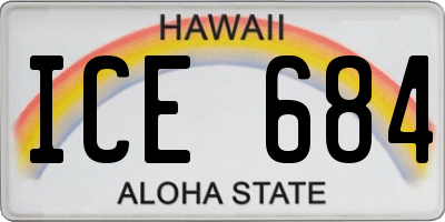 HI license plate ICE684