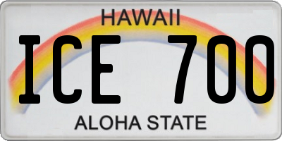 HI license plate ICE700