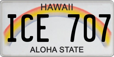 HI license plate ICE707