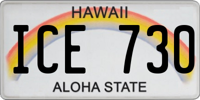 HI license plate ICE730