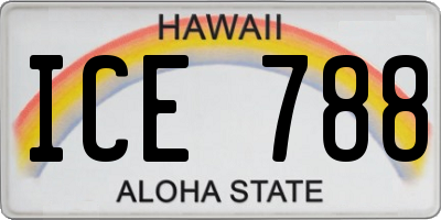 HI license plate ICE788