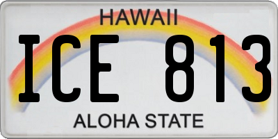 HI license plate ICE813