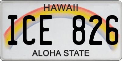 HI license plate ICE826