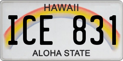 HI license plate ICE831