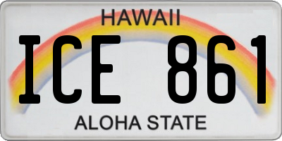 HI license plate ICE861